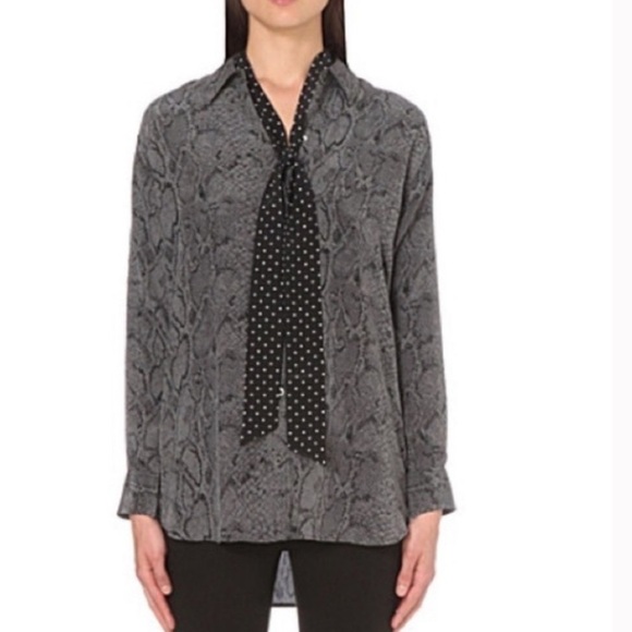 EQUIPMENT FEMME Kate Moss Daddy Python Print 100% Silk Button Down Blouse - Picture 2 of 8